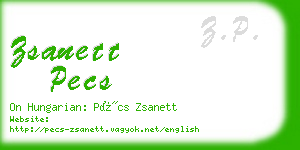 zsanett pecs business card